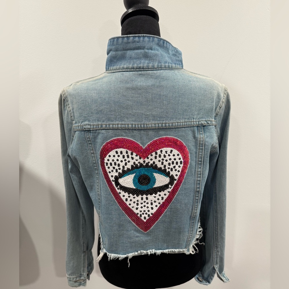 NWT‼️Lucky Eye Denim Jacket -Small